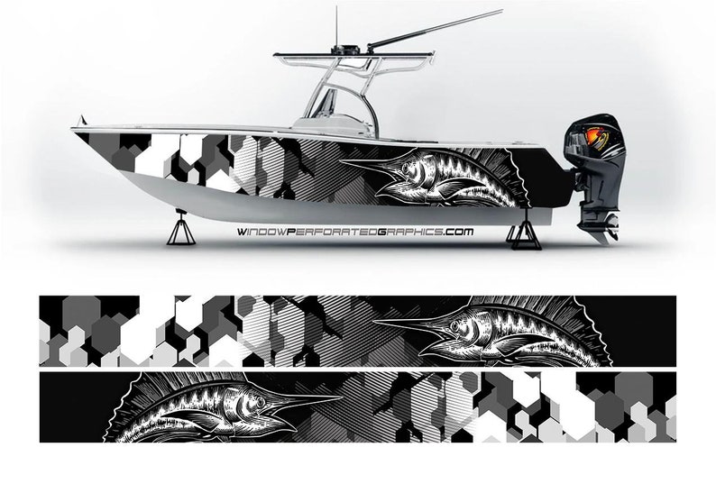 Camo hitam dan putih ikan Marl - Fishing Boat Trailer ulasan dan harga